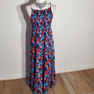 CHANCES R SUN DRESS BLUE SLEEVELESS RAYON SIZE XL